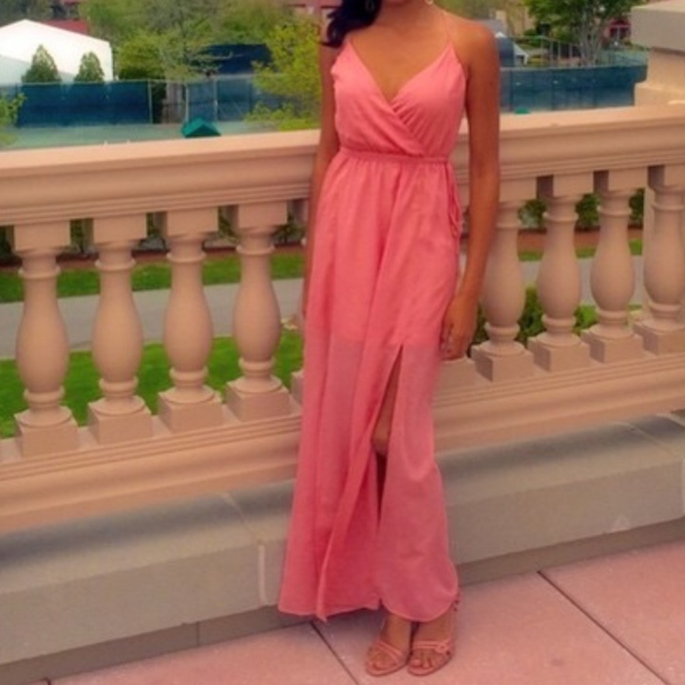Bebe pink/peach maxi dress, size XXS
